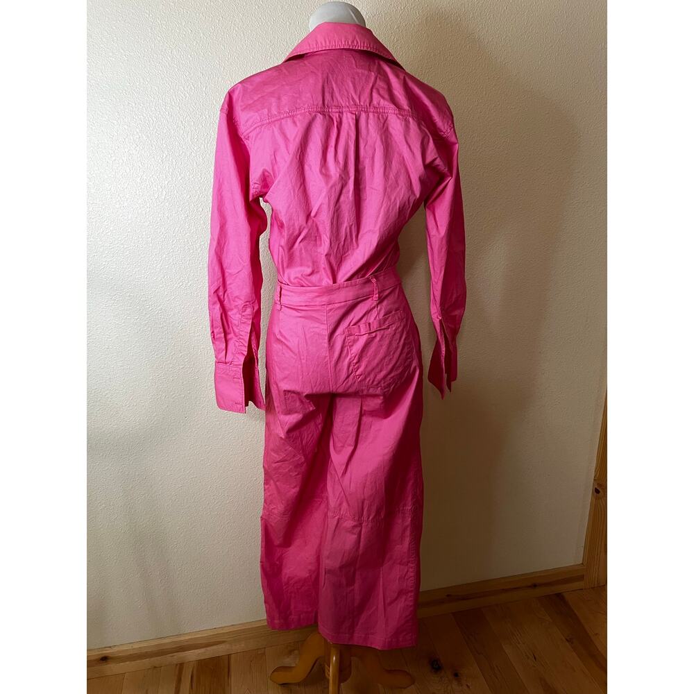 Zara x Barbie Movie pink long sleeve button front jumpsuit WOMENS XS - Picture 4 of 6